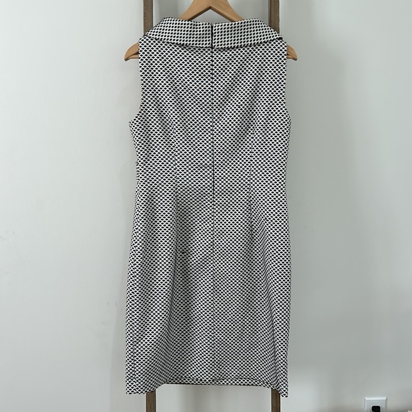 Muse Black/White Patterned Peter Pan Collar Lined Women’s Midi Dress Size 10 - Picture 5 of 7